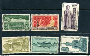 Laos 1953 Buddha statues  Sc C7-12 MNH 12519