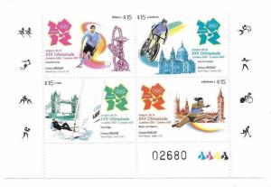 Uruguay 2012 London Olympics Block MNH C1