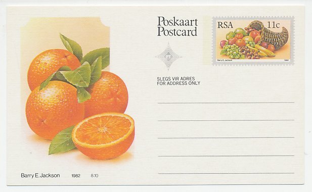 Postal stationery Republic of South Africa 1982 Orange