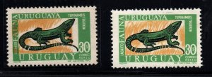1970 Fauna LIZARD reptile ERROR color dramatically displaced MNH stamp