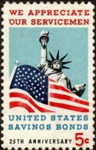 United States 1320 - Unused-NG - 5c Bonds / Statue of Liberty / Flag (1966)