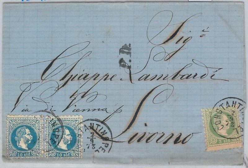 66018 - AUSTRIAN LEVANT -  POSTAL HISTORY -  COVER from CONSTANTINOPEL  1873