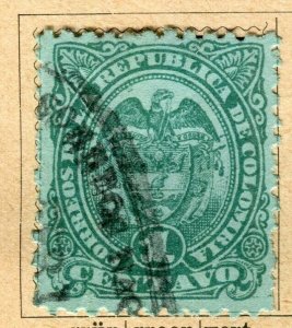 COLOMBIA; 1886 early classic perf issue fine used 1c. value