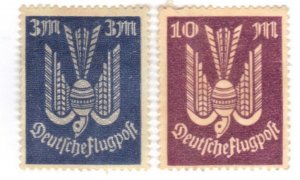 GERMANY SC # C10,C12 MH 3M, 10M 1922-23