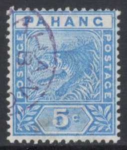 Malaya States - Pahang 1892 Tiger 5c Scott # 13 Used