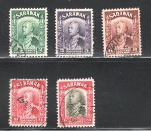 Sarawak, Scott #110,115,118,119,125   VF, Used, Partial Set ..... 5500072