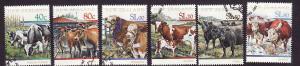 New Zealand-Sc#1407-11-used set-Cattle-1997-