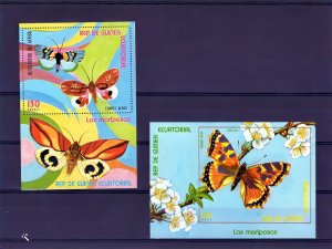Equatorial Guinea 1976  Butterflies 2 S/S Perforated+Imperforated Mi#254/255