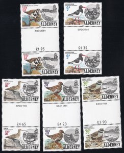 Alderney Stamps # 13-17 MNH XF Gutter Pairs Scott Value $30.00