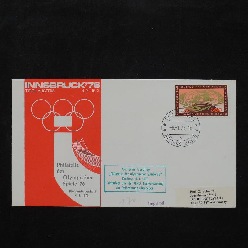 ZS-W116 OLYMPIC GAMES - Un, Innsbruck 1976, Sports, Great Franking Cover