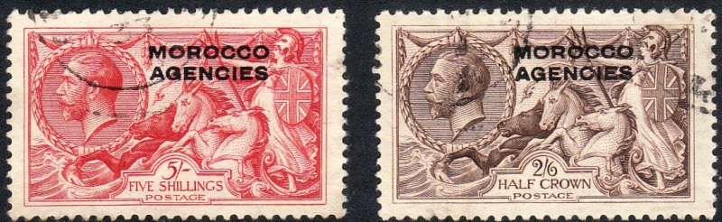 1925 - 1931 GB offices in Morocco KGV Britannia set used Sc# 218 219 $129.00