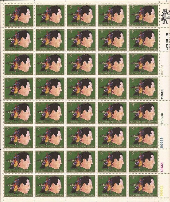 US Stamp - 1973 George Gershwin - 40 Stamp Sheet -   #1484