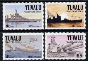 TUVALU - 1991 - Ships of World War II, 2nd Series -Perf 4v Set-Mint Never Hinged