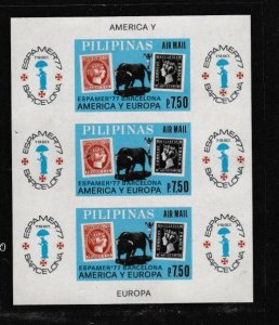 Philippines # C110, Espamer 77 Philatelic Exhibition IMPERF Sheet, Mint  LH