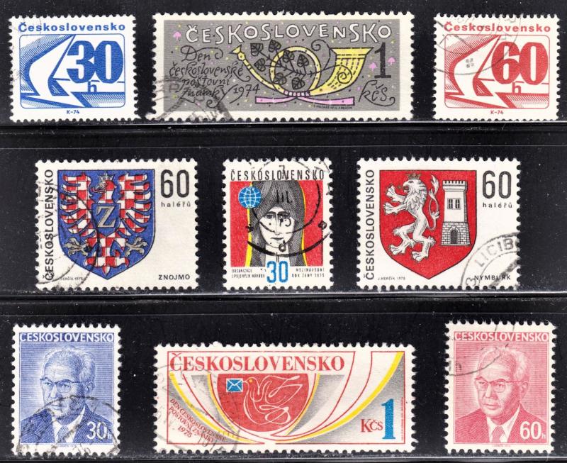 Czechoslovakia Scott 1976-77, 1985, 1995, 2000-01, 2035-36, 2048 CTO.