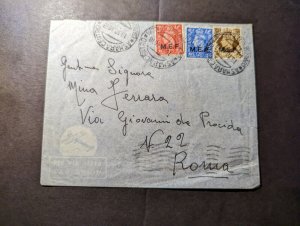 1946 British Middle Eastern Forces MEF Overprint Cover to Rome Italy