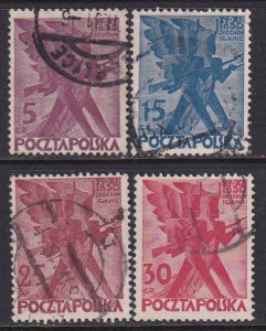 Poland 1930 Sc 263-6 Centenary 1830 Insurrection Stamp Used