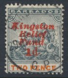 Barbados SG 153 OPT Kingston Relief Fund 1907 Used  see scans and details