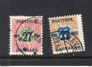 Denmark 1918 Ovpt Perf 13 Cv $61 Used 17442
