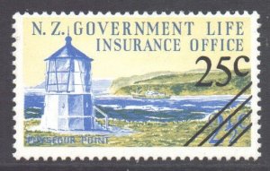 New Zealand Scott OY50 - SG L63, 1978 Life Assurance 25c on 2.1/2c MH*