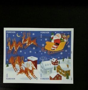 2012 45c Santa & Sleigh, Imperforate, Block of 4 Scott 4712-15 Mint F/VF NH