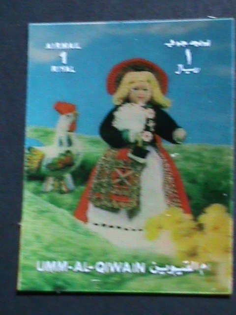 ​UMM AL QIWAIN AIRMAIL 1971 3D NATIONAL CUSTOM LOVELY DOLL-MNH- SPECIAL STAMP