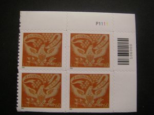 Scott 3646, 60c Coverlet Eagle, PB4 #P1111 UR, MNH Regular Beauty