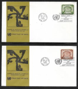 United Nations NY 67-8 1958 Human Rights Day on Geneva Cachet FDC