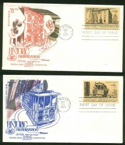 1440-1443 HISTORIC PRESERVATION SET OF FLEETWOOD CACHET FDC's