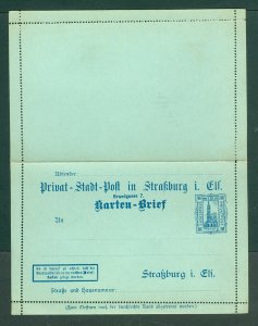 Germany. Strassburg. 1898 Local ,Private Stationery Card 3 Pf. Unused