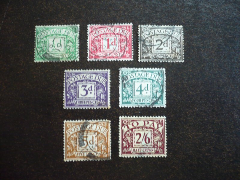 Stamps - Great Britain - Scott# J26-J31,J33 - Used Part Set of 7 Stamps