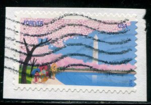 4651 US (45c) Cherry Blossom SA, used on paper