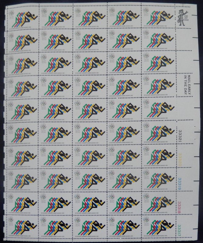 US #1462 15c Olympics - Running, F-VF NH or better,  FULL SHEET, post office ...