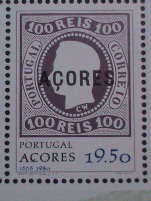 PORTUGAL-AZORES-1980-SC#  315a- AZORES #2 AND #6 STAMP MNH  S/S VF CTO NH