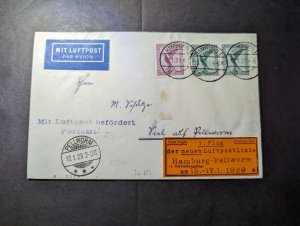 1929 Germany Airmail First Flight Cover FFC Hamburg to Pellworm