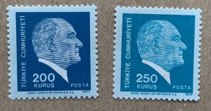 Turkey 1977 Ataturk definitive set with 1977 , MNH. Scott 2062-2063, CV $3.00
