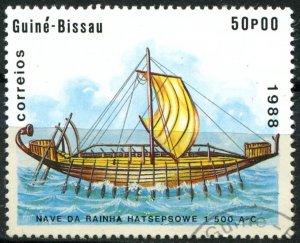 Guinea-Bissau Sc#729 Used, 50p multi, Sailing Ships (1988) (1988)