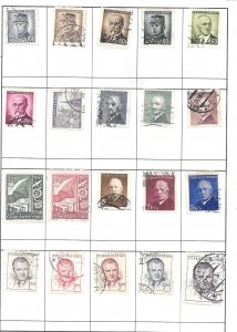 Czechoslovakia #Z36 Mixture Page of 20 stamp Collection / Lot