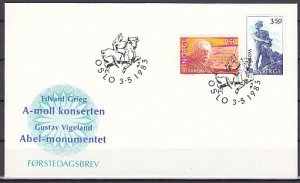 Norway, Scott cat. 823-824. Europa & Composer E. Grieg issue. First day cover. ^