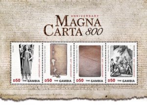 Gambia 2015 - Magna Carta 800th Anniversary - Sheet of 4 - Scott #3658 - MNH