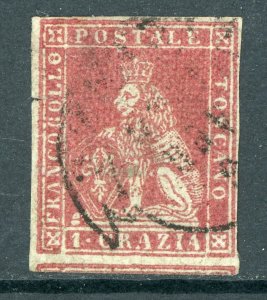 Italy 1862 Tuscany 1cr Scott #12 VFU O985 ⭐⭐⭐⭐⭐