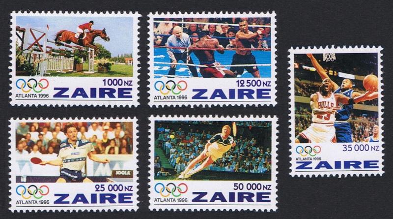 Zaire Olympic Games Atlanta 5v SG#1444-1448 SC#1444-1448 CV?6.25