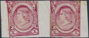 #79-E10c VAR JM STURGEON UNLISTED ESSAY DIE ON THICK PAPER GUM EX BRAZER HV1417