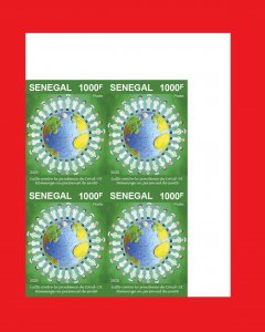 2020 SENEGAL - IMPERF BLOCK 1000F - PANDEMIC ISSUE JOINT - RARE MNH-