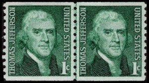 US #1299 JEFFERSON LP, COIL LINE PAIR MNH PSE SUPERB 98