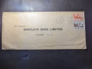 1943 England British Channel Islands Cover Jersey to Guernsey CI Barclays Bank