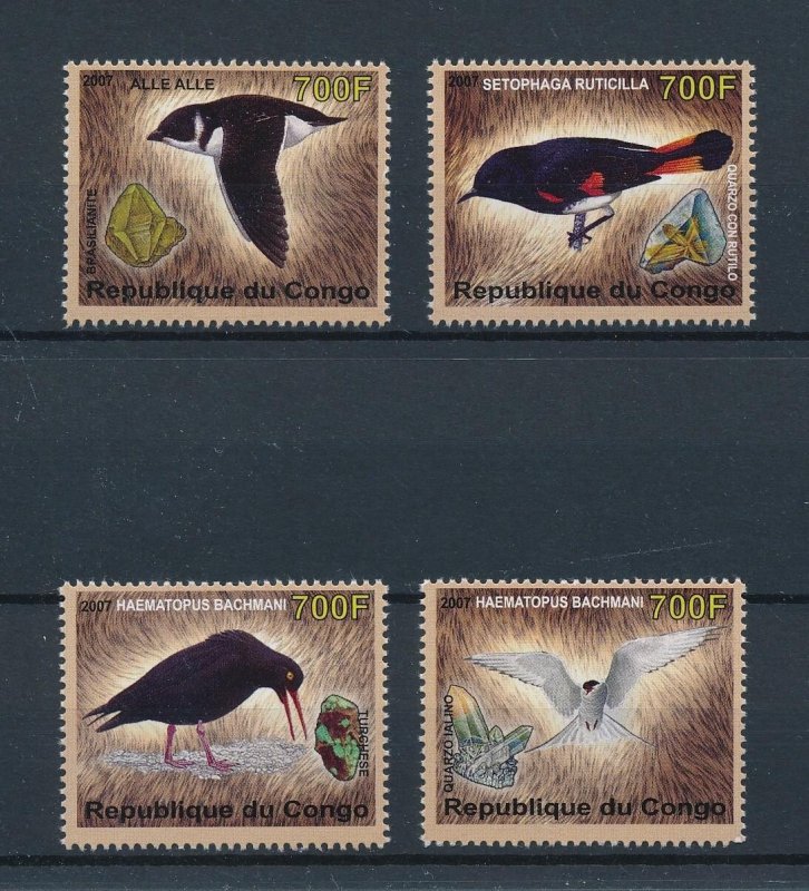 [105344] Benin private issue 2007 Birds vogel oiseaux minerals  MNH