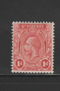 ST. VINCENT #119  1921  1p  KING GEORGE V     MINT VF LH O.G