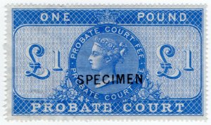 (I.B) QV Revenue : Probate Court £1 (specimen)