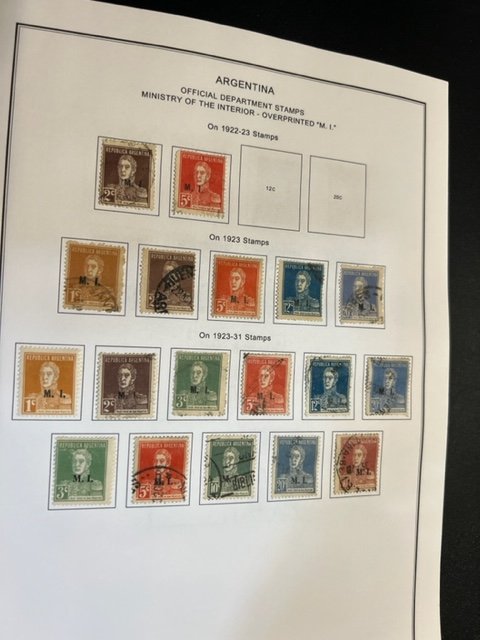 Argentina Official Department stamp Collection